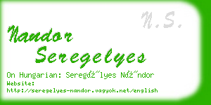 nandor seregelyes business card